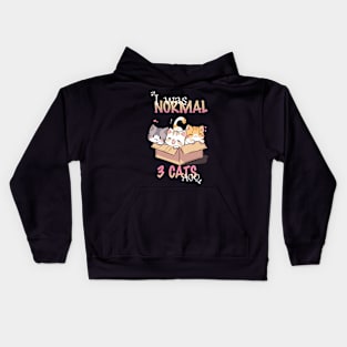 I was normal three cats ago Kids Hoodie